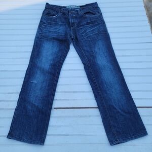 EMCEE Premium Denim Mens Blue Distressed Jeans Size 34 x 32